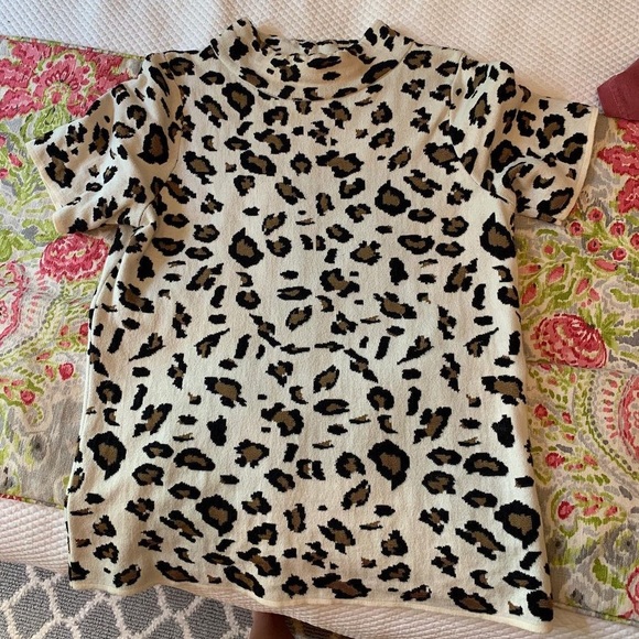ANTHROPOLOGIE Field Flower Leopard Print Knit Top - Picture 2 of 3